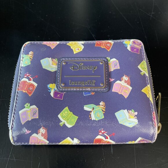 Loungefly DISNEY Princess Books AOP Faux Leather Zip Around Wallet - Picture 10 of 12